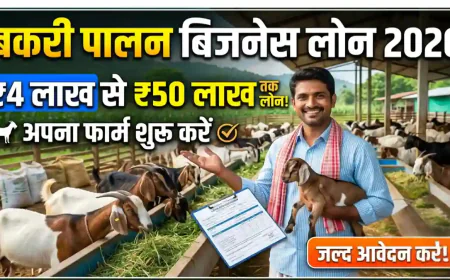बकरी पालन बिजनेस लोन 2026: ₹4 लाख से ₹50 लाख तक लोन और 50% सब्सिडी, अभी आवेदन करें